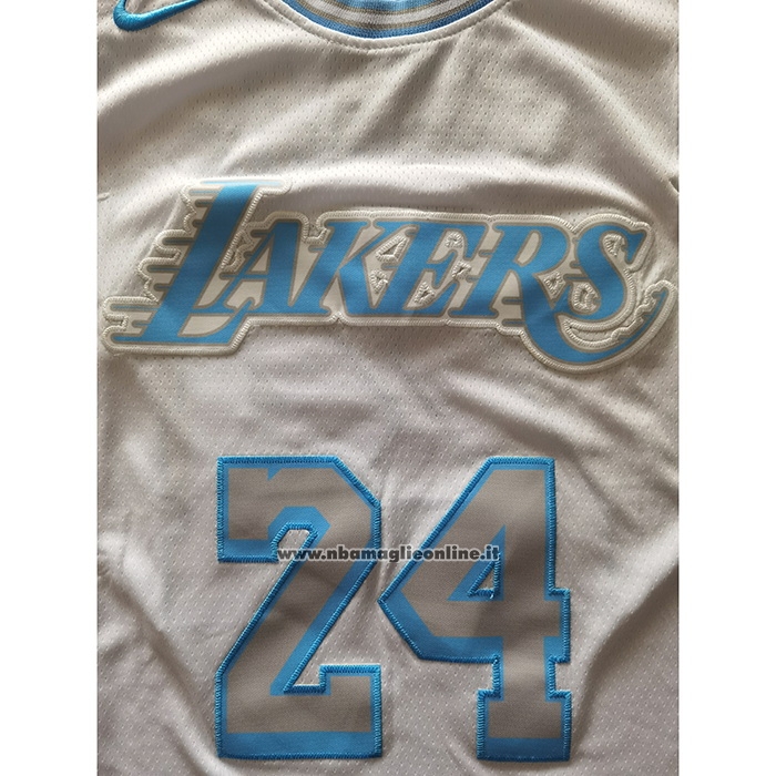 Maglia Los Angeles Lakers Kobe Bryant #24 Citta 2020-21 Bianco